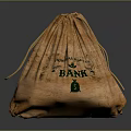 Vintage Canvas Bank Money Bag With First National Bank Logo And Green Dollar Sign