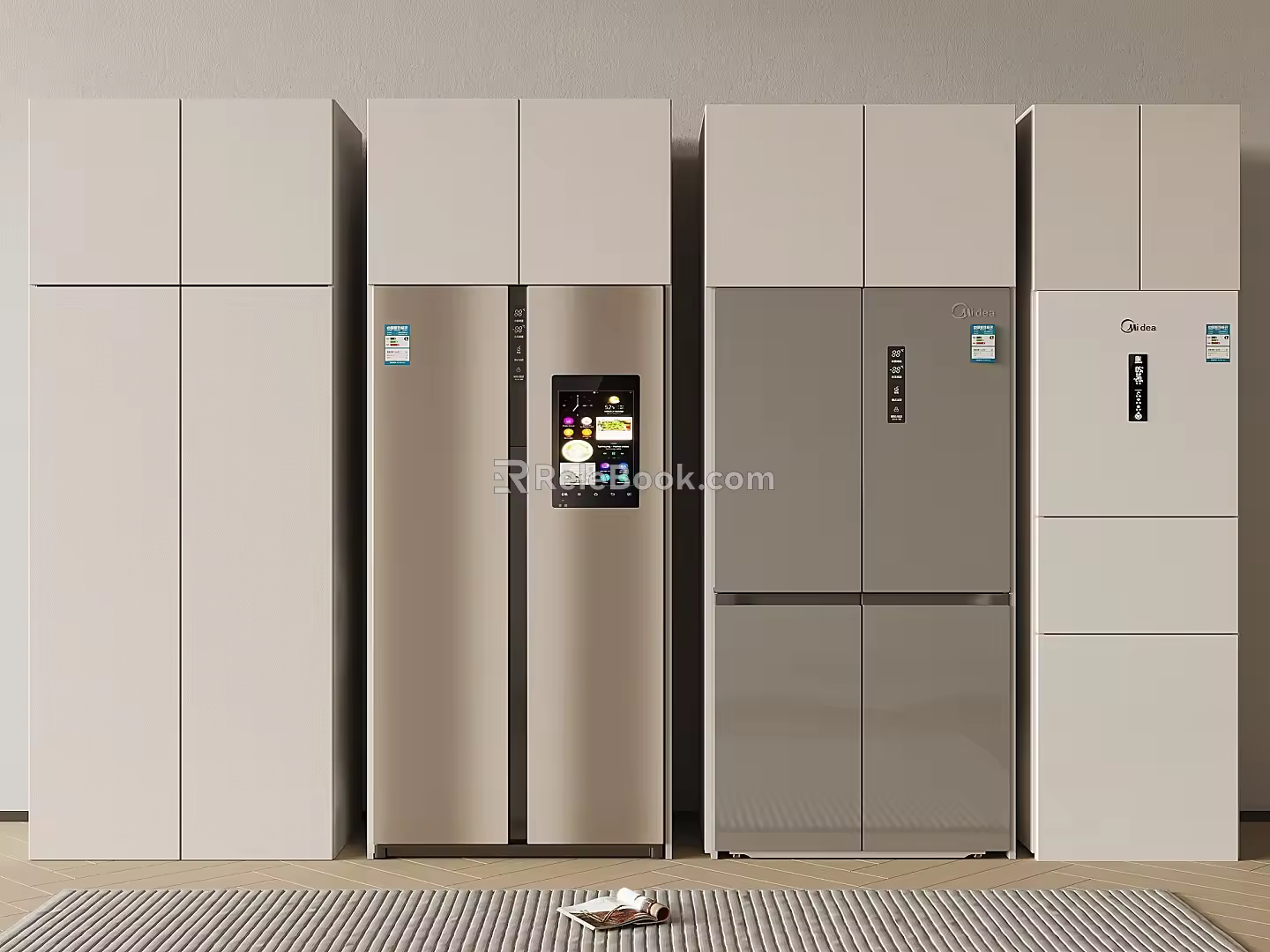 Modern refrigerator embedded refrigerator combination 3d model