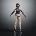 3D Female Character Design With Mechanical Gloves And Creature Inspired Outfit Details