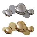 Modern Metallic Wall Lamps with Silver and Gold Rounded Shapes for Contemporary Interior Decoration