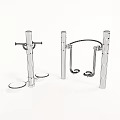 Outdoor Sports Equipment With Metal Poles Blue Pedals And Handles For Fitness Training