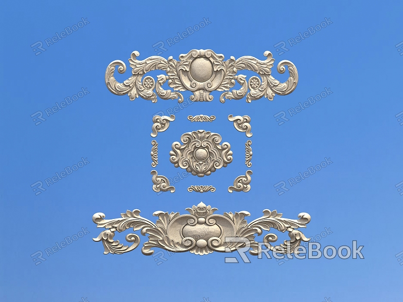 Villa Railing Carved European Style Building Exterior Wall Banner Carved model