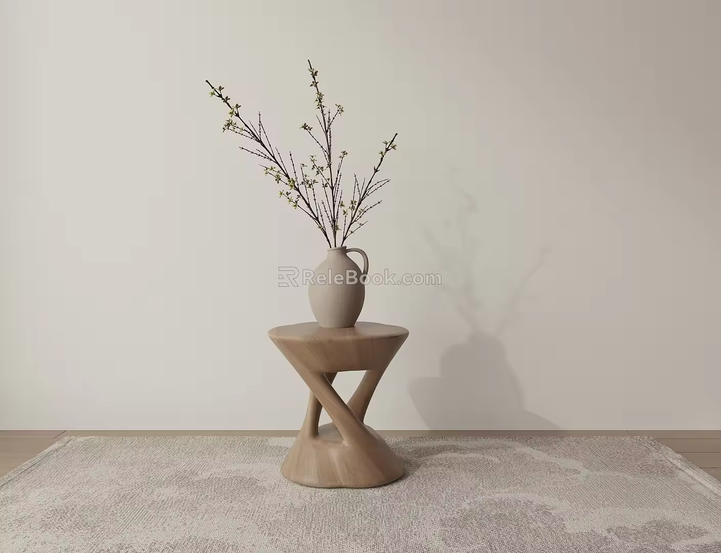 A few round sides and a few new Chinese potted plants 3d model