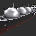 LNG Carrier Ship With Spherical Storage Tanks And Samuel A Identification 3d model