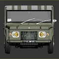 Vintage Light Green Pickup Truck With Striped Canopy And Classic Body Design