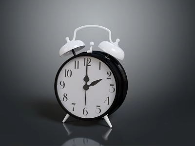 Double bell alarm clock alarm clock life supplies life items 3d model