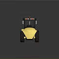 Yellow Forklift Vehicle with Front Forks Steering Wheel Seat and Safety Seat Belt