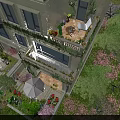Balcony Garden Landscape With Lush Green Plants Colorful Flowers And Outdoor Seating