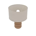 Modern Table Lamp With Wooden Stacked Rings Base And Beige Fabric Lampshade