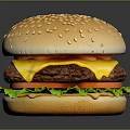 Delicious Cheeseburger With Sesame Bun Beef Patty Cheese Lettuce And Tomato