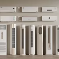 Various Styles of Air Conditioners and Fans with Wall Mounted and Standing Designs