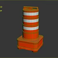 Orange Traffic Barrel With White Reflective Stripes Square Base Durable Plastic For Road Safety