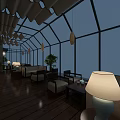 Modern Clubhouse Interior With Comfortable Seating Wooden Floors And Pendant Lights