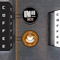 Coffee Pendant With Different Styles Including Vertical Letter And Round Coffee Pattern Design 3d model