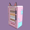 Pink Cat Ear Design Vending Machine With Beverages And Ice Cream Graphics For Commercial Use