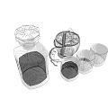 Beverage Serving Set Including Glass Bottle Ice Bucket And Drinking Glasses