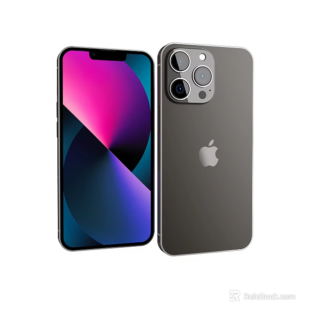 iPhone Dual Perspective With Colorful Display Rear Camera Module And Apple Logo 3d model 