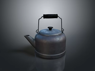 Shiny Metallic Kettle With Black Handle And Lid For Daily Household Use 3d model Shiny Metallic Kettle With Black Handle And Lid For Daily Household Use 3d model