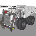 Liebherr T296 Heavy Duty Dump Truck With Large Tires And Cab Structure