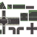 Diverse Road Infrastructure Including Crossroads Curves Lanes and Traffic Layouts