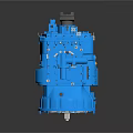 Blue Industrial Mechanical Equipment Featuring Complex Components And Metal Pipes