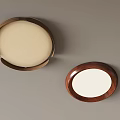 Wooden Framed Circular Decorative Plates In Two Sizes With Light Surfaces 3d model