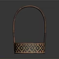 Handwoven Traditional Wicker Basket with Curved Handle and Intricate Weave Pattern for Daily Household Use
