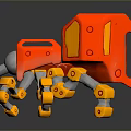 Mechanical Robot Spider Design With Red Yellow Body And Orange Legs
