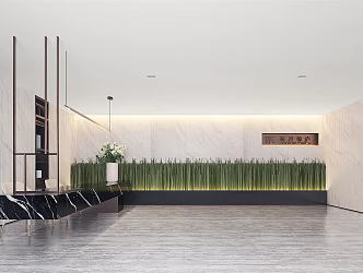 Modern Front Office Sales Office Reception Desk 3d model