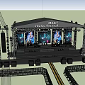 MCCT Music Festival Stage Setup With Large Screens Sound Equipment And Lighting Rigs