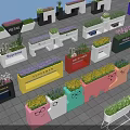Colorful Outdoor Garden Planters With Various Designs And Flower Plants