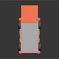 Mobile Scissor Lift Platform With Orange Guardrails And Gray Body Design