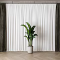 Modern fabric curtains 3d model