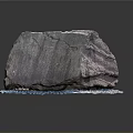 Natural Wooden Stone With Textured Surface And Blue Pebbles Base