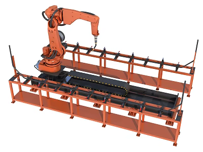 Industrial Robotic Arm Automated Precision Welding Workbench System For Heavy Duty Manufacturing 3d model