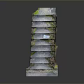 Rustic Stone Staircase With Moss Covered Steps And Stone Side Walls