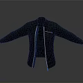 Black Jacket With Zip Closure And Textured Pattern For Daily Use 3d model