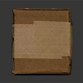 Brown Cardboard Box Wrapped In Clear Tape With Barcode Label For Shipping 3d model