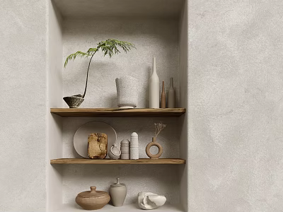 Quiet Ornaments Combination Vase Ornaments Plant Combination 3d model