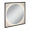 Modern Round Illuminated Mirror with LED Light and Sleek Frame Design