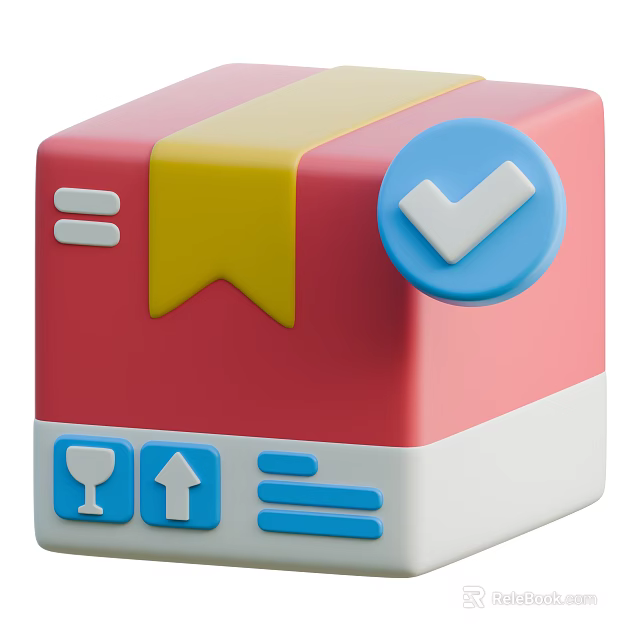 Colorful Geometric Decorative Ornament Set Featuring Red Yellow Blue Cubic Design Elements 3d model 