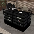 Luxury Glass Top Display Cabinet With Jewelry Handbag And Drawer Storage