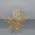 Stylish Golden Metal Leaf Shaped Ornament Decor Combination for Home Decoration