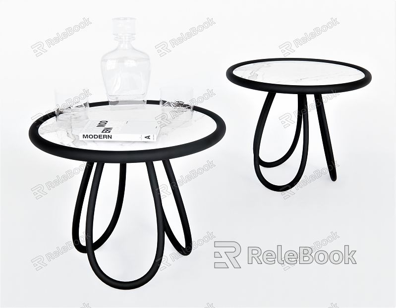 Modern Side Table Side Table Corner Table Coffee Table Low Table Glass Wine Bottle model