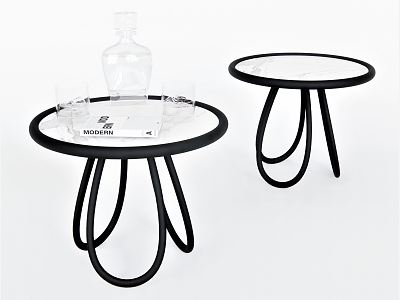 Modern Side Table Side Table Corner Table Coffee Table Low Table Glass Wine Bottle model