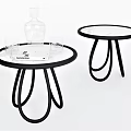 Modern Side Table Side Table Corner Table Coffee Table Low Table Glass Wine Bottle 3d model