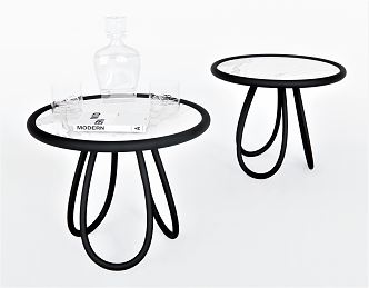 Modern Side Table Side Table Corner Table Coffee Table Low Table Glass Wine Bottle 3d model