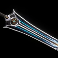 Fantasy Decorative Sword With Blue Glowing Lines And Ornate Hilt Design Details