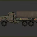Military Truck With Camouflage Paint And Canvas Covered Cargo Area