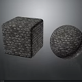 Handmade Wood Stone Cube And Sphere With Intricate Natural Texture Design